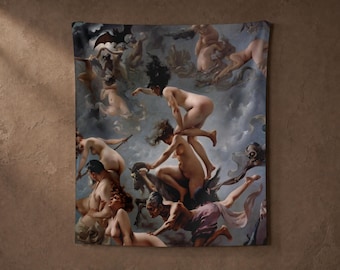 Witches Sabbath Tapestry - Luis Ricardo Falero Occult Wall Art