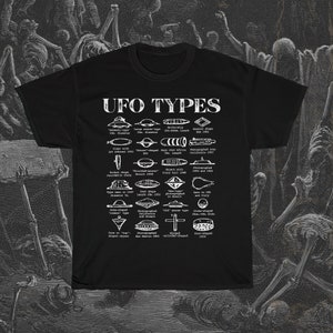 UFO Types Shirt, I Want to Believe, Area 51 Shirt, Flying Saucer Shirt, Aliens T-Shirt, X-Files T-Shirt, Paranormal Shirt, Roswell Shirt