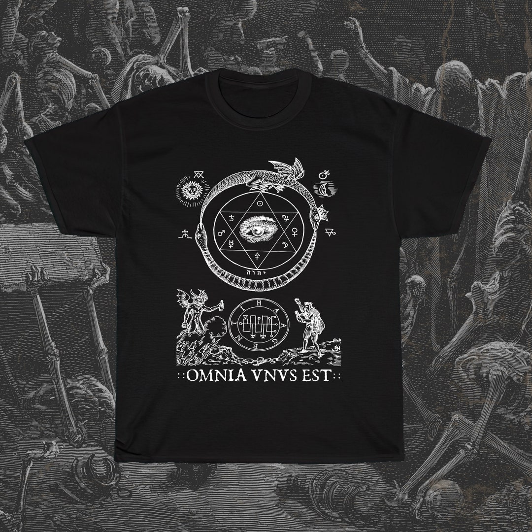Omnia Unus Est Shirt, Alchemy Tshirt, Occult Shirt, Ouroboros Tee