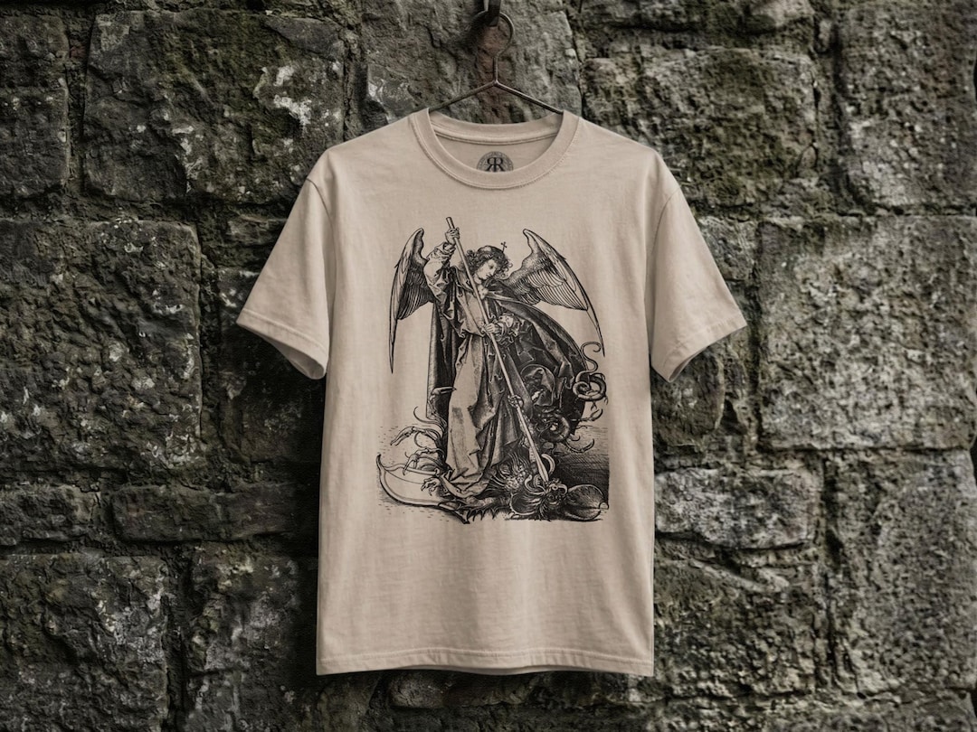Saint Michael Slaying the Dragon Shirt - Martin Schongauer Saint Michael Slaying the Dragon Shirt - Martin Schongauer