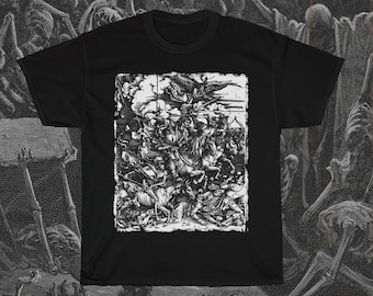Four Horsemen of the Apocalypse Shirt, Albrecht Dürer Shirt, Last Judgement Shirt, Medieval Woodcut Shirt, Occult Satanic Unisex T-Shirt
