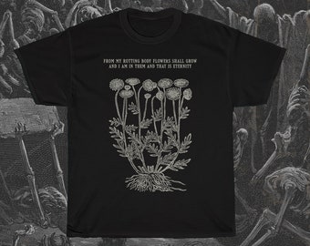 Vintage Flower Shirt, Poetry Shirt, Cottagecore Shirt, Poet T-Shirt, Literary Shirt, Dark Academia Shirt, Bookish T-Shirt, Botanical Shirt