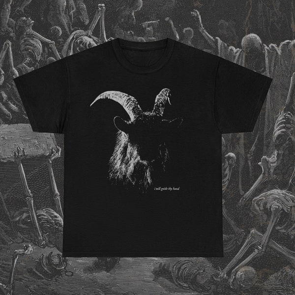 I Will Guide Thy Hand, Black Phillip Shirt, Live Deliciously Shirt, Occult Goat Shirt, The VVitch T-Shirt, Satanic Shirt, Folk Horror Shirt