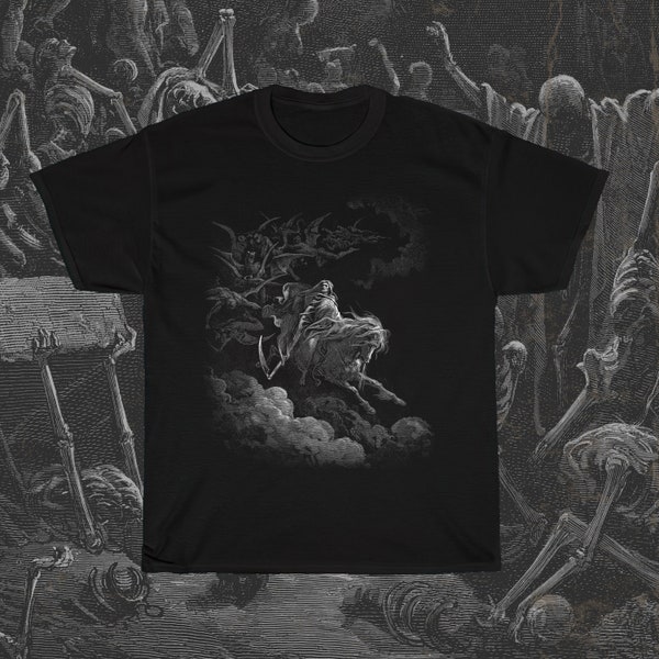 Gustave Doré T-Shirt, Death on the Pale Horse Shirt, Occult T-Shirt, Satanic Shirt, Horseman of the Apocalypse Tee, The Vision of Death Tee