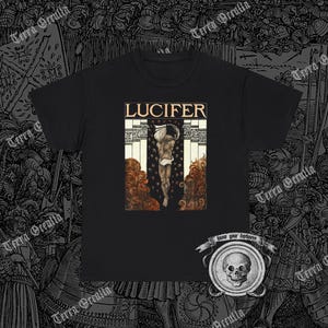 Lucifer Shirt, Satan, Fallen Angel, Satanic, Occult, Art Nouveau