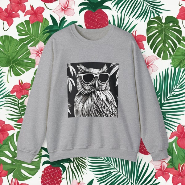 Sketchy Owl Unisex Heavy Blend™ Crewneck Sweatshirt