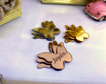 Personalized Butterfly Acrylic Mirror: Baby Shower Party Favor Tag
