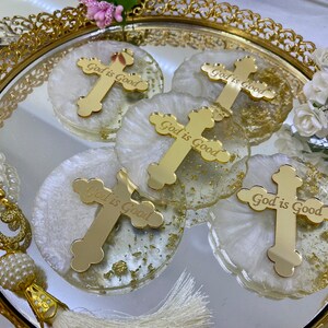 Golden Confirmation Gift: Handcrafted Christening Epoxy Magnet for Boy or Girl