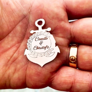 Personalized Nautical Anchor Acrylic Mirror Tag: Baby Shower Favor