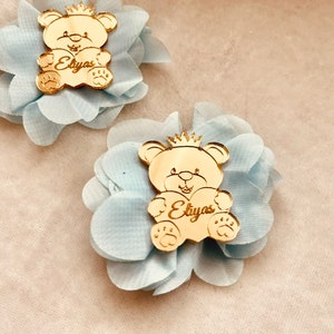 Specchio magnetico in acrilico a forma di orsetto, bomboniera personalizzata per baby shower, idea regalo carina per neonati, decorazione personalizzata per baby shower con specchio
