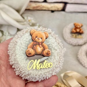 Personalized Teddy Bear Magnet: Baby Shower Favors