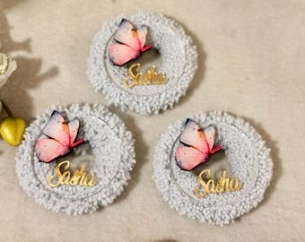 Gepersonaliseerde vlindermagneet gunst babyshower Sweet 16 Keepsake