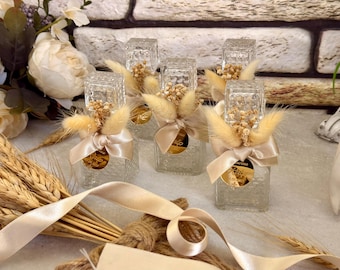 Holy Water Glass Bottle: Baptism Favor, First Communion Keepsake