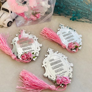 Personalized Islamic Baby Shower Ayatul Kursi Favor, Muslim Baby Girl Favor, Islamic Ayat Al Kursi Magnet Frame For Guest, Muslim Baby Gift