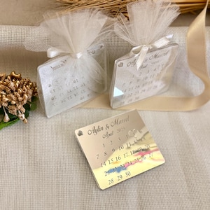 Personalisierter Silber Save the Date Kalender-Magnet, kundenspezifisches Hochzeits-Gunst, Verlobungsgeschenk, Brautparty-Andenken, einzigartiges Dankeschön-Geschenk