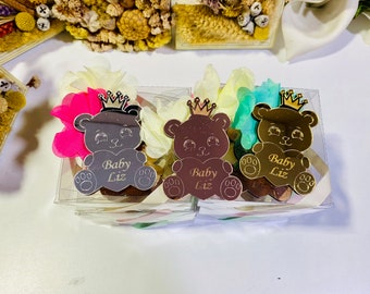 Personalized Teddy Bear Mirror Magnet: Baby Shower Party Favor