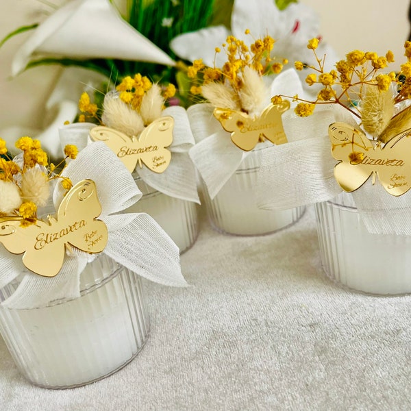 Custom Personalized Baby Shower Candle Favors for Guests | Fall-themed Welcome Baby Gift