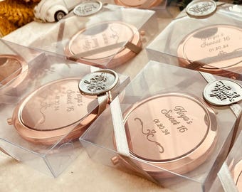 Personalized Engraved Compact Mirror Bridesmaid Keepsake Gift