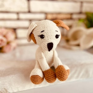 Miniature Crochet Dog Figurine: Amigurumi Puppy, Dog Lover Gift