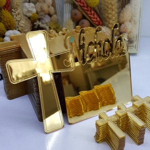 Personalized Baptism Magnet Favor: Mirror Frame, Custom Photo