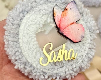 Gepersonaliseerde vlindermagneet bedankjes: babyshower aandenken, kinderkamerdecoratie