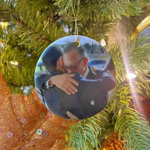 Ornament, father's Day Gift, Personalized, In Memory Ornament,Custom Photo Ornament,Custom Picture Ornament,Family Ornament,Ceramic Ornament