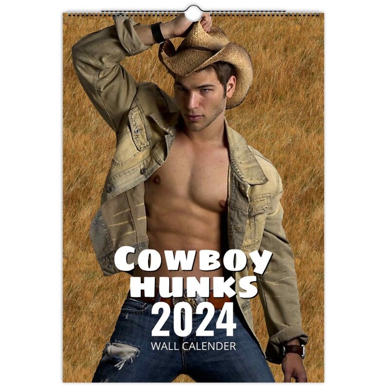 Cowboy Hunks Pinups 2024 Calendar Slim Dates Personalised Etsy
