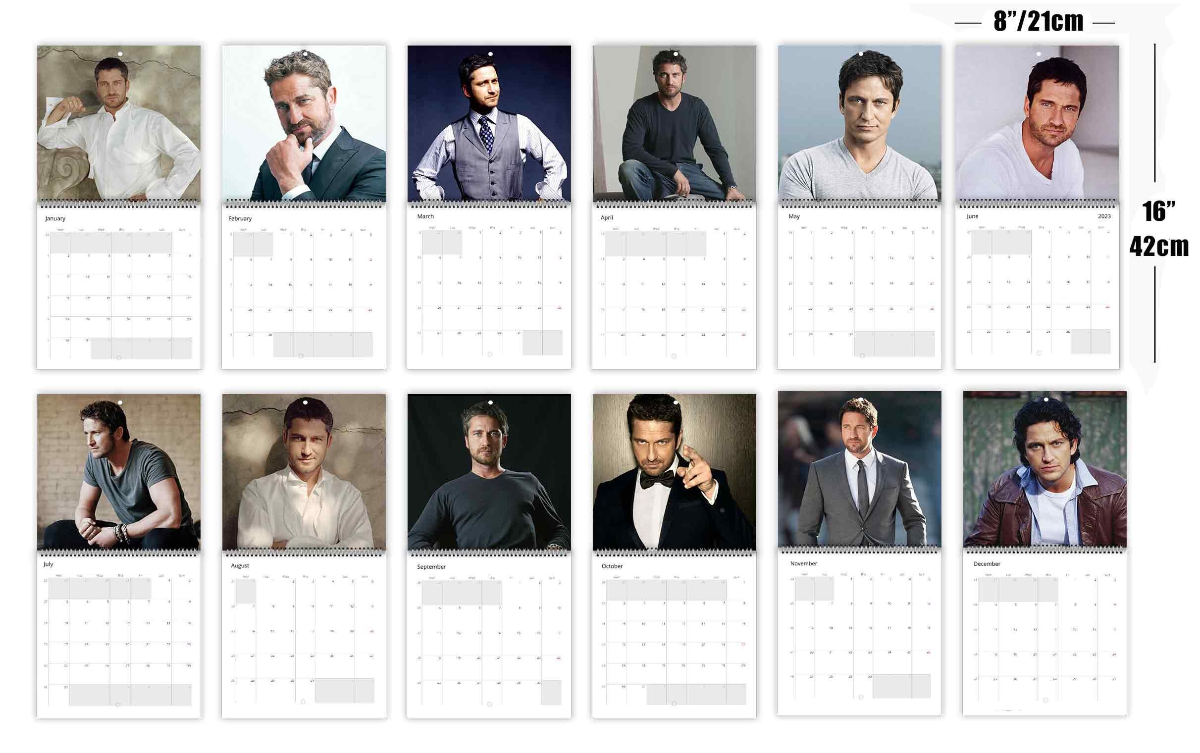 Gerard Butler Personalised 2024 Large Wall Calendar 12 Month Planner