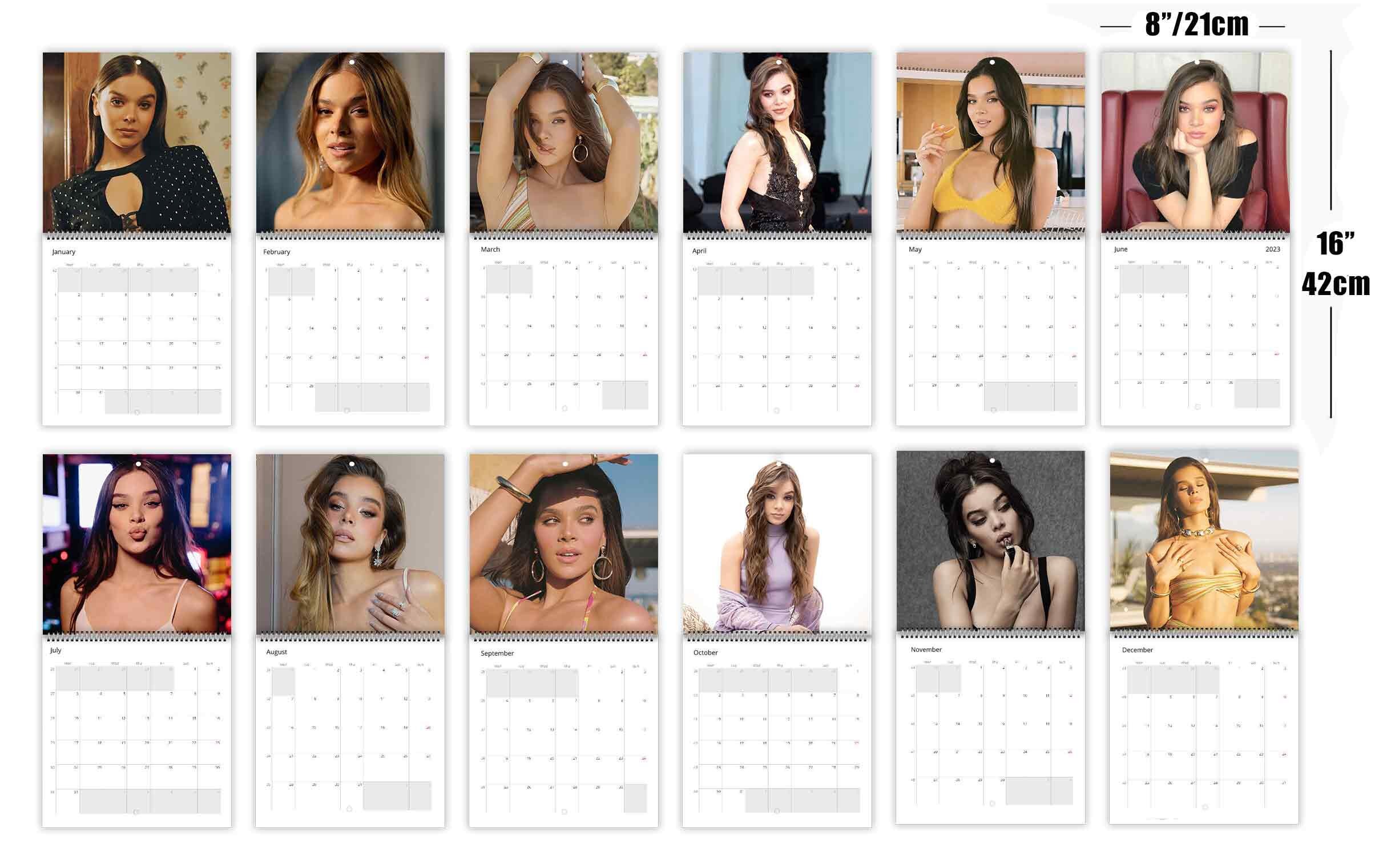 Hailee Steinfeld Personalised 2024 Large Wall Calendar 12 Month Planner