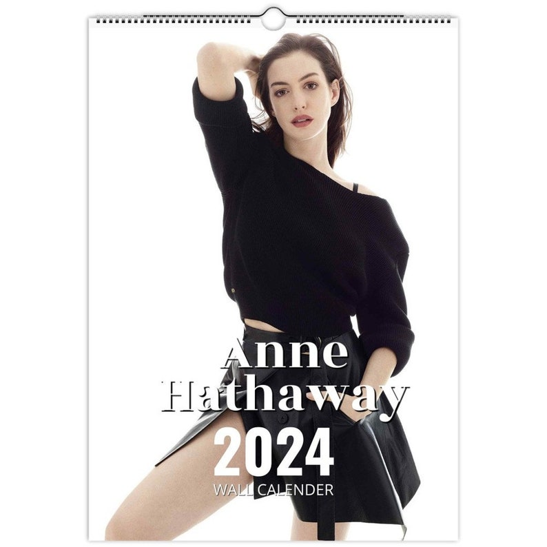 Sexy Anne Hathaway 2024 Slim Dates Personalised Wall Calendar Etsy
