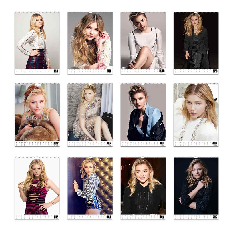 Sexy Chloë Grace Moretz 2024 Slim Dates Personalised Wall Calendar Etsy