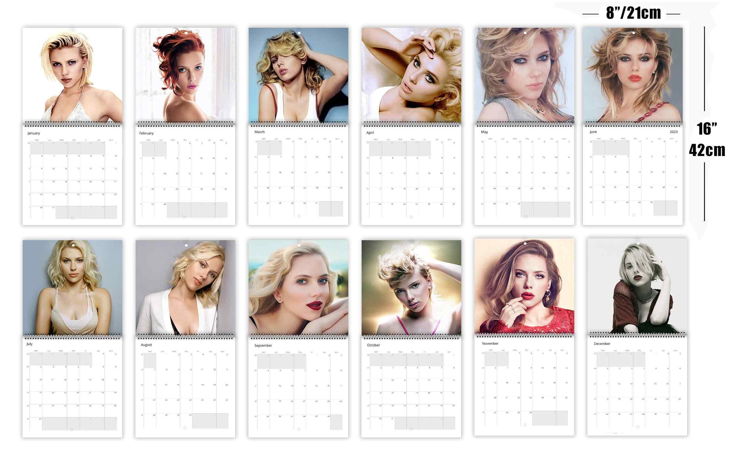 Scarlett Johansson Personalised 2024 Large Wall Calendar 12 Month