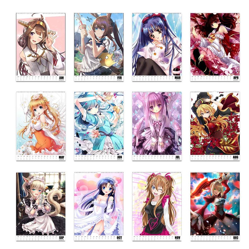 Anime 2024/25 Choose Start Month Slim Dates Personalised Wall Calendar
