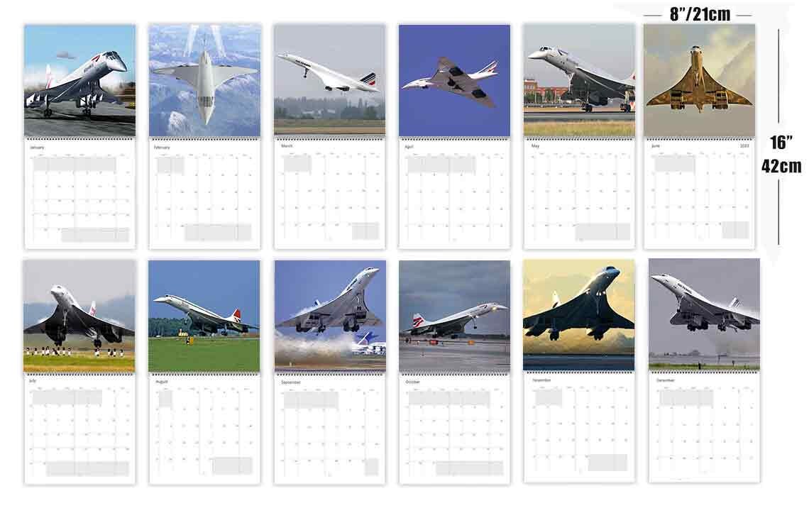 Concorde Personalised 2024 Large Wall Calendar 12 Month Planner Dates