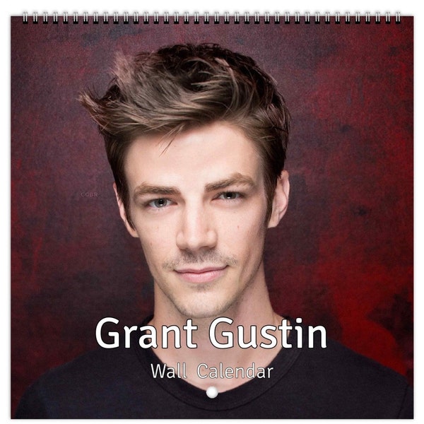 Grant Gustin personalised 2024 large Wall calendar 12 month planner dates, choose start month