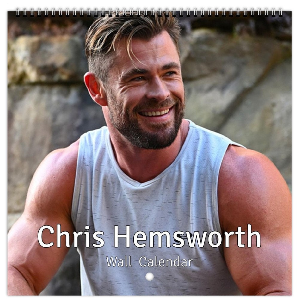 Chris Hemsworth Personalised 2024 Large Wall Calendar 12 Month Planner Dates, Choose Start Month