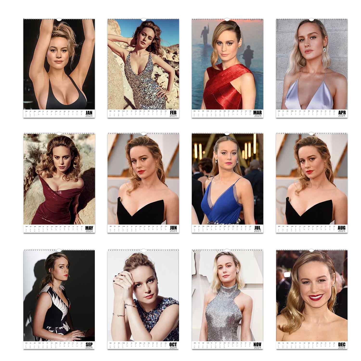 Sexy Brie Larson 2024 Slim Dates Personalised Wall Calendar Etsy