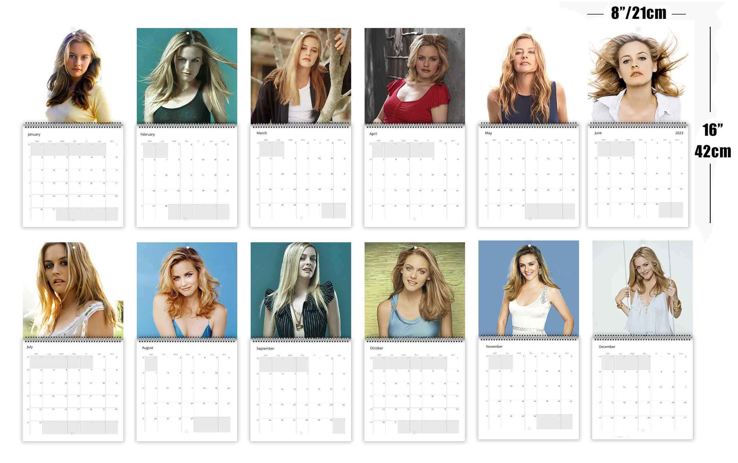 Alicia Silverstone Personalised 2024 Large Wall Calendar 12 Month