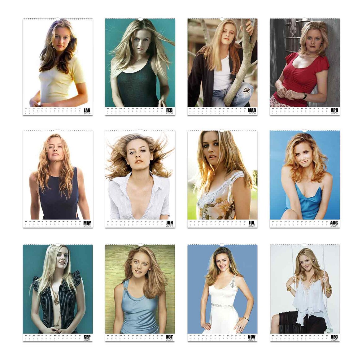 Sexy Alicia Silverstone 2024 Slim Dates Personalised Wall Calendar Etsy