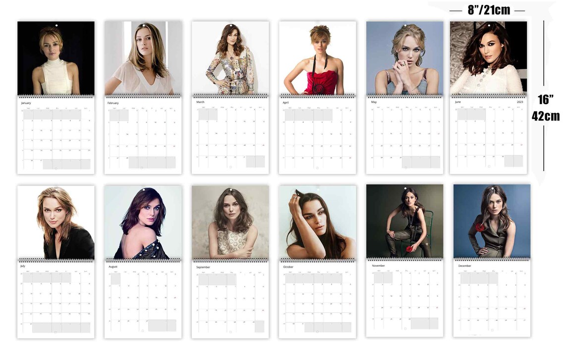 Keira Knightley Personalised 2024 Large Wall Calendar 12 Month Planner