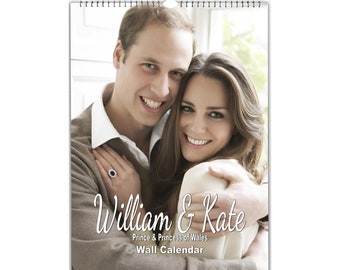 William & Kate Prince and prncess of wales 2024/25 | Choose Start Month | personalised Wall calendar