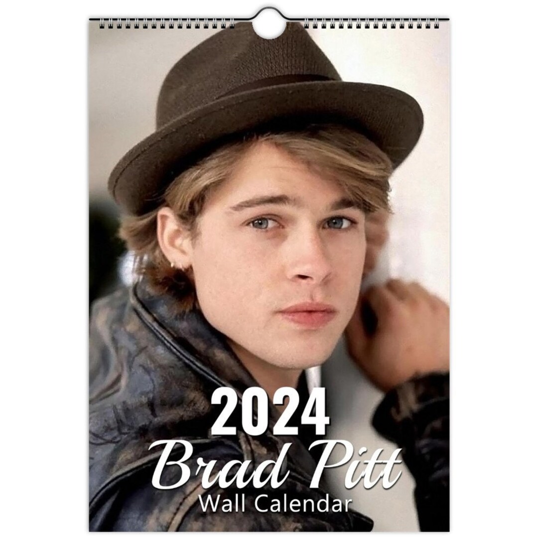Brad Pitt 2024 Slim Dates Personalised Wall Calendar Etsy