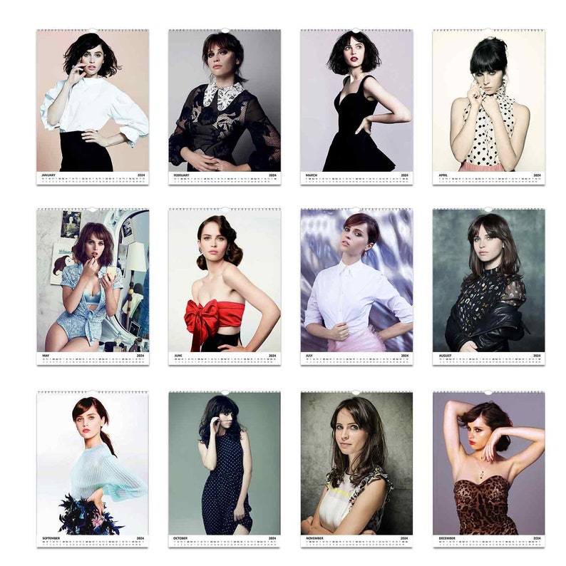 Felicity Jones 2024 Slim Dates Personalised Wall Calendar Etsy