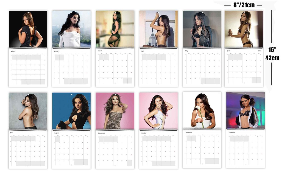 Mila Kunis Personalised 2025 Large Wall Calendar 12 Month Planner Dates