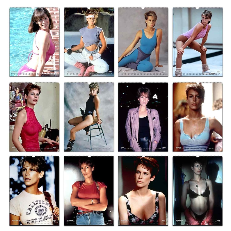 80s Jamie Lee Curtis 2024 Calendar Slim Dates Personalised Etsy