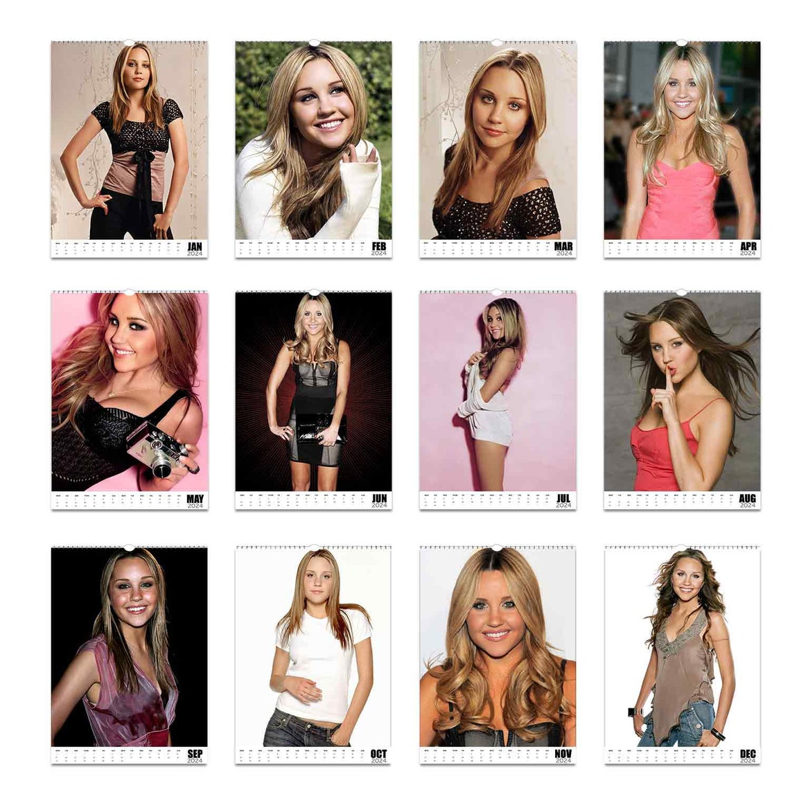 Sexy Amanda Bynes 2024 Slim Dates Personalised Wall Calendar Etsy