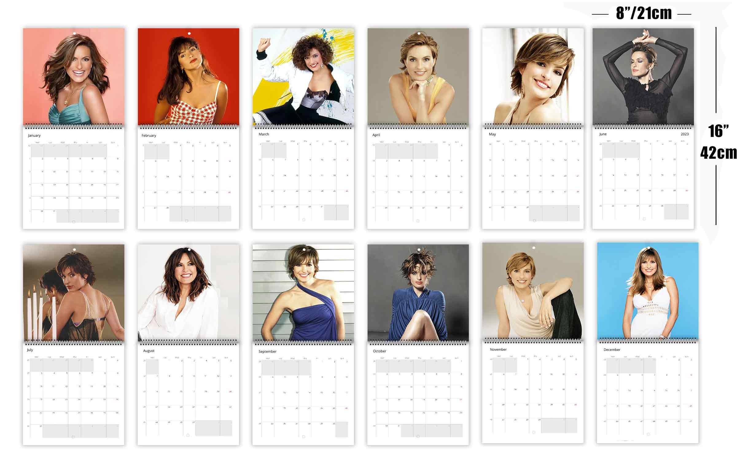 Mariska Magdolna Hargitay Personalised 2025 Large Wall Calendar 12