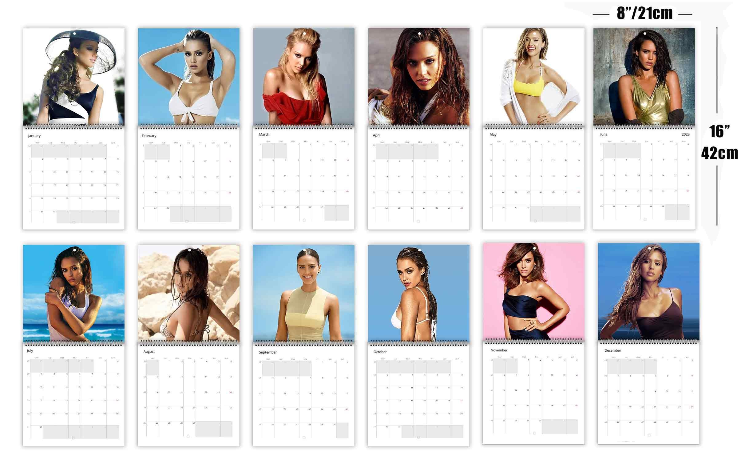 Jessica Alba Personalised 2024 Large Wall Calendar 12 Month Planner