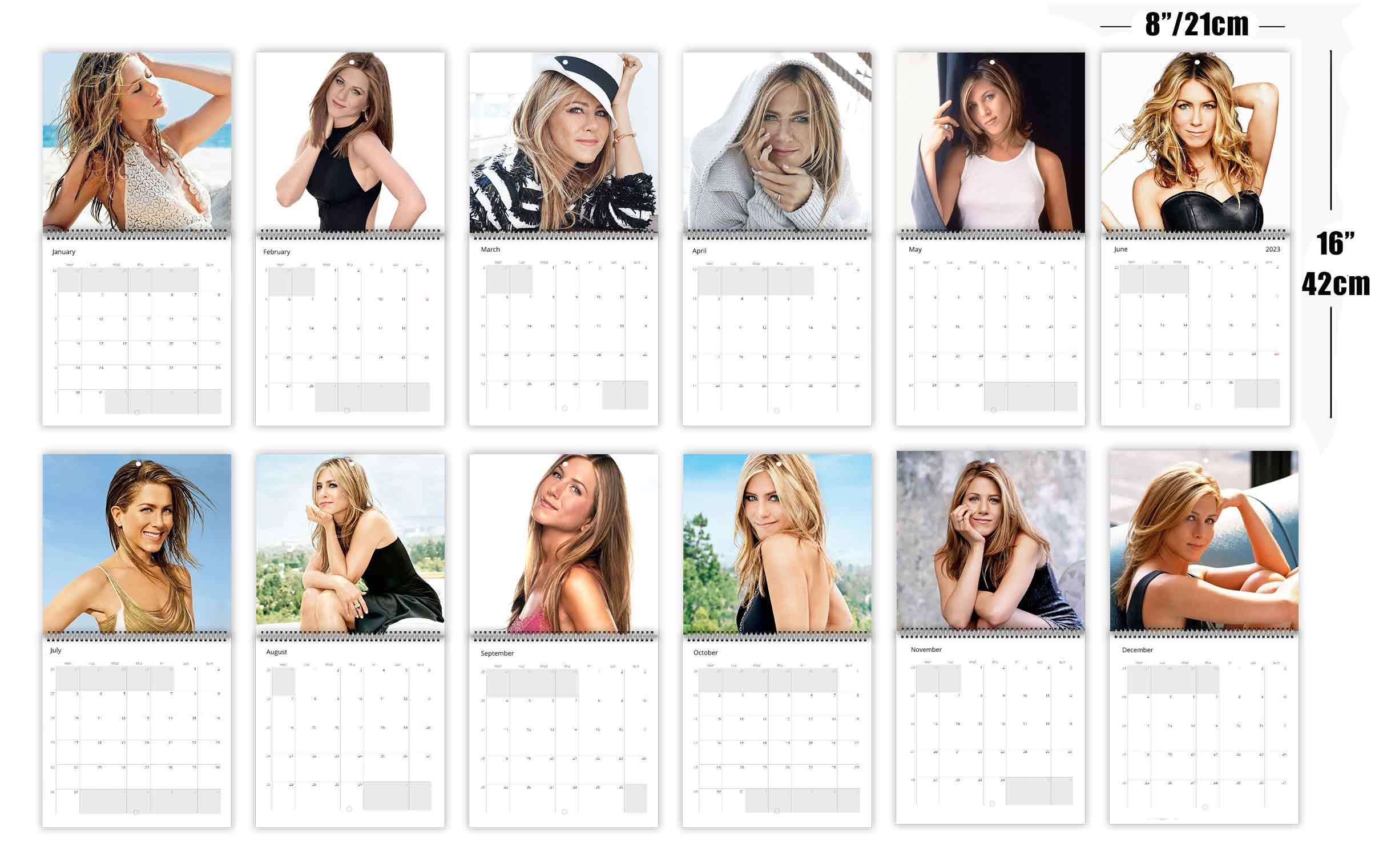 Jennifer Aniston Personalised 2024 Large Wall Calendar 12 Month Planner