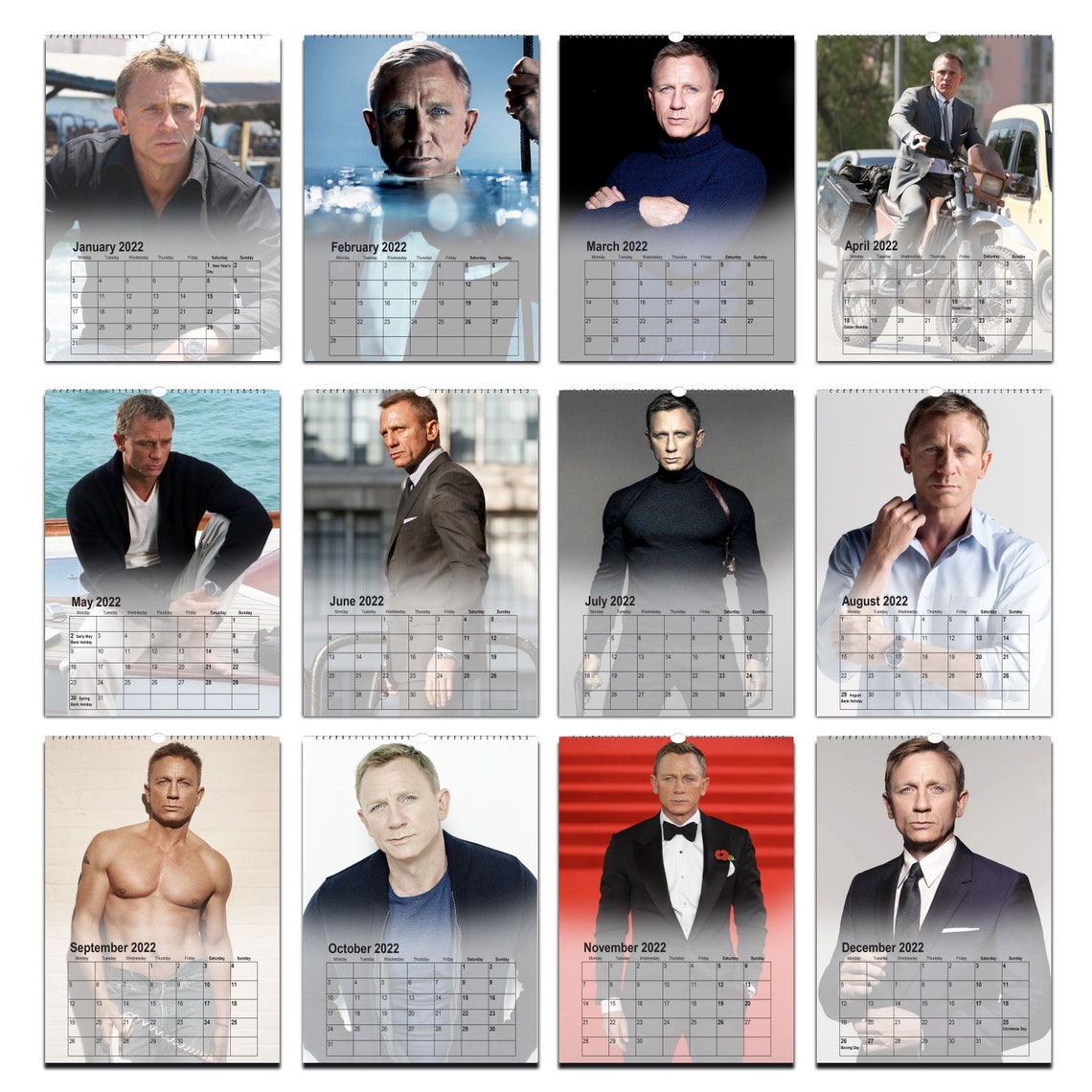 Daniel Craig 2023 Full Photo Personalised Wall Calendar Etsy Canada
